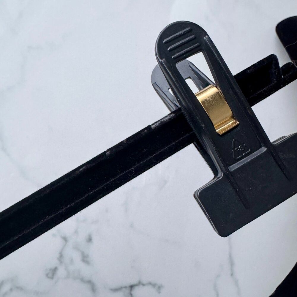 2pc Vintage Chanel Black Velvet Gold Tone CC Hardware Clothing Hangers - Picture 8 of 14